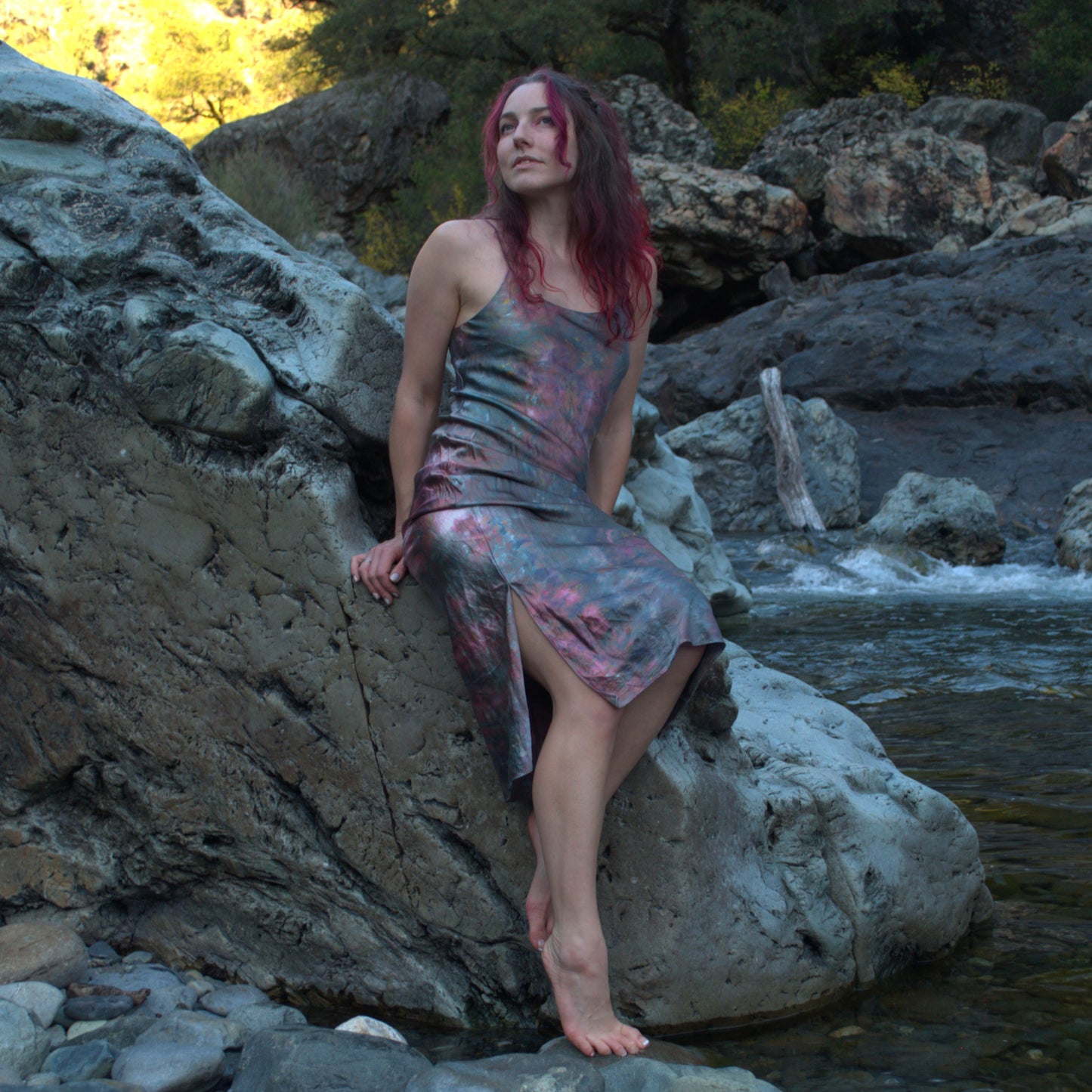 DYED SILK DRESS